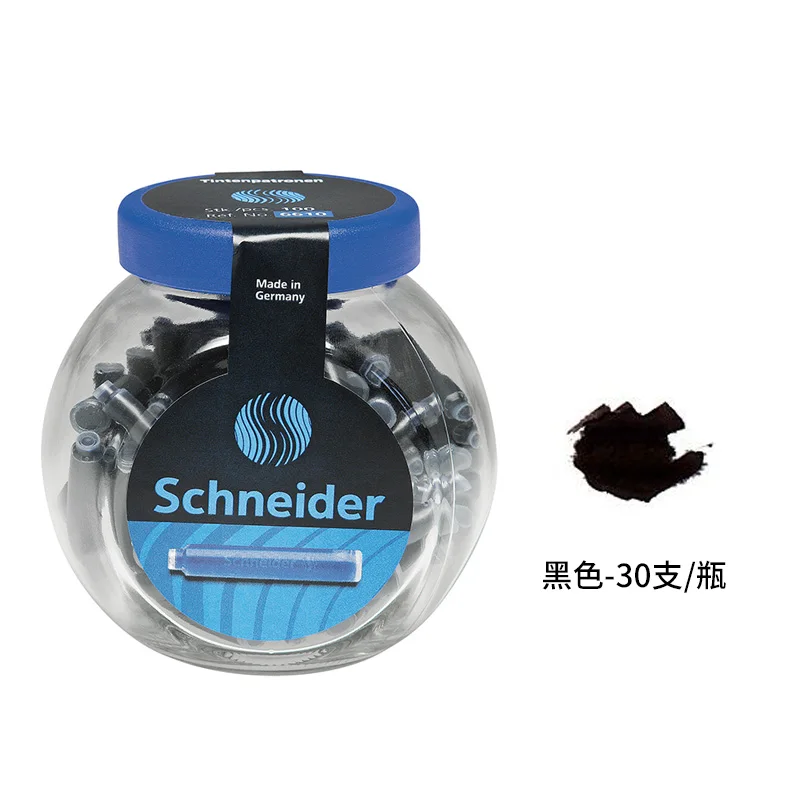1 бутылка, картриджи с чернилами Schneider Tintenpatronen, перьевая ручка, заправка, 6612, 30 шт./лот, в бутылке, черный/синий/черный цвета