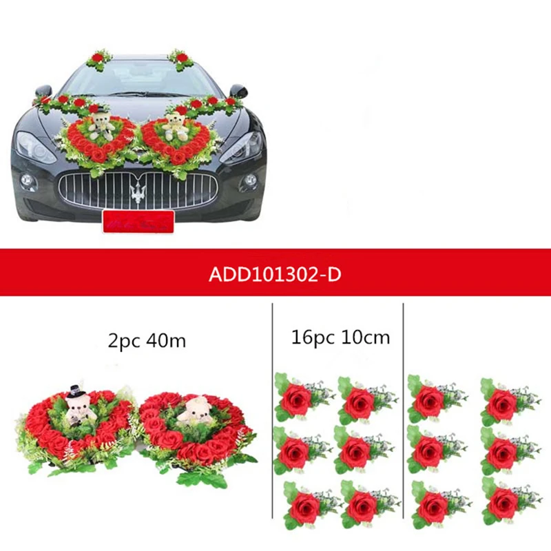 Свадебное украшение для автомобиля Искусственные цветы сделай сам