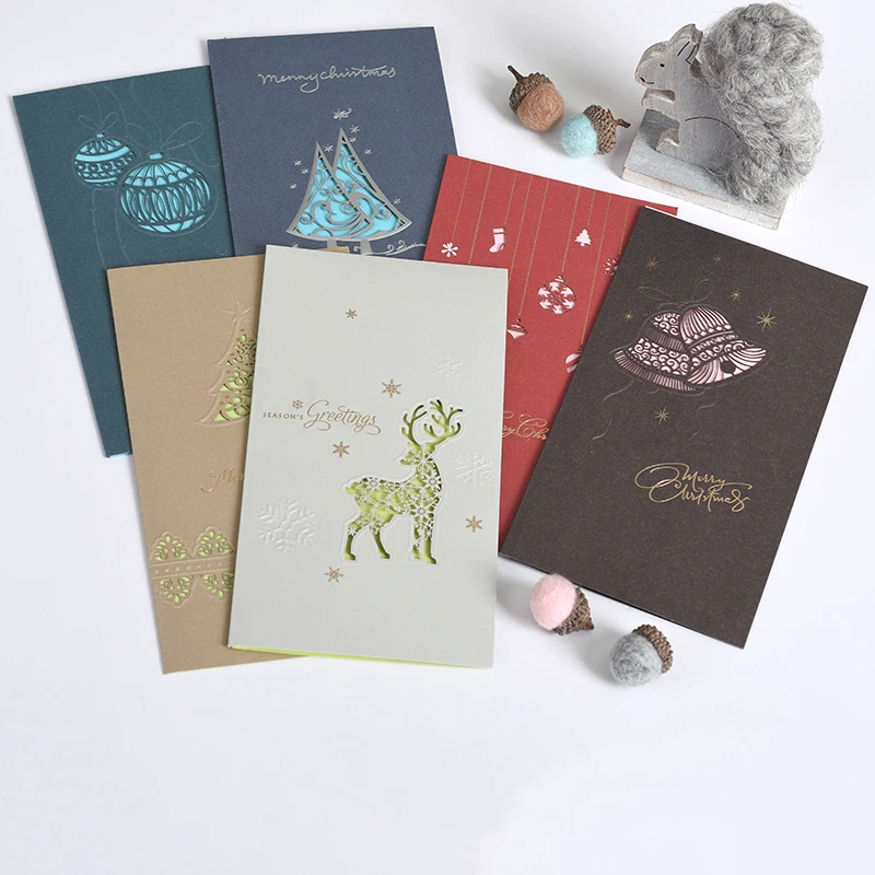 

4pcs Business Merry Christmas Cards Elegant Embossed Christmas Cards Holiday Season's Greetings Cards
