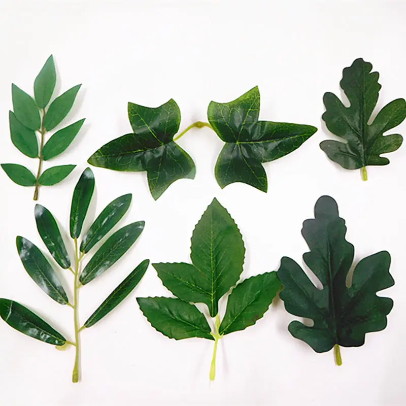 Искусственные Шелковые зеленые листья/украшения для домашнего сада 10 шт.