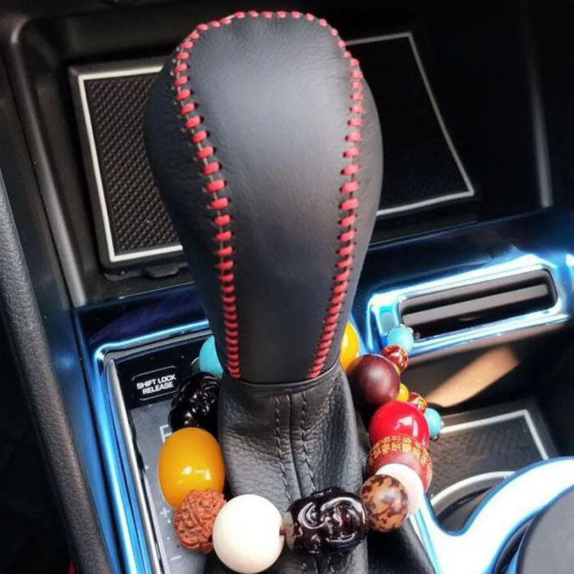 Car Gear Shift Knob PU Leather Cover Protective Accessories Styling For Hyundai Tucson 2015 2016 2017 2018 | Автомобили и