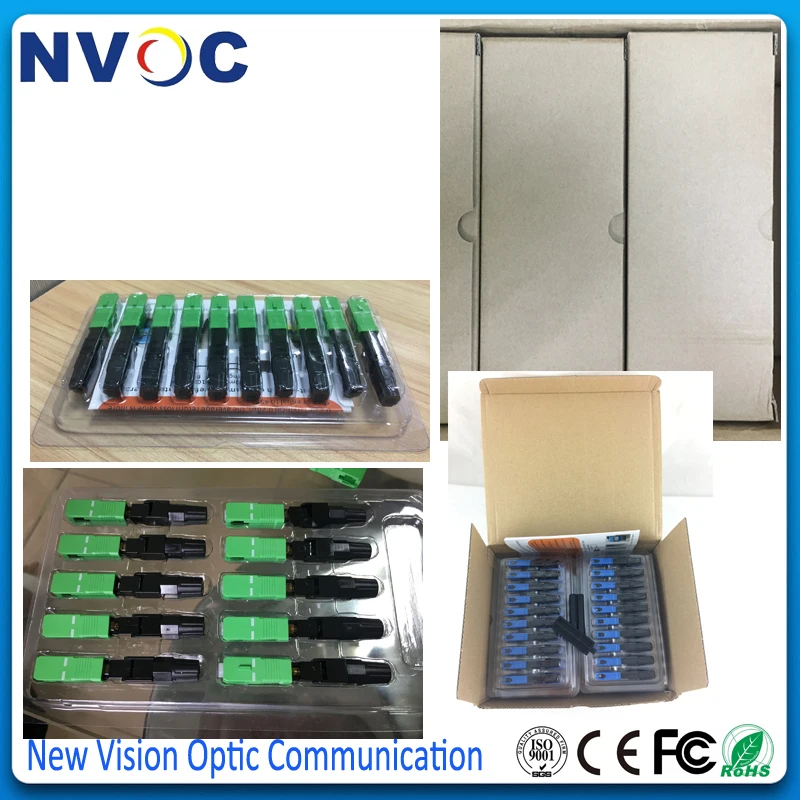 200 шт./пакет волоконно оптический Быстрый разъем SC/APC покрытый проводной для