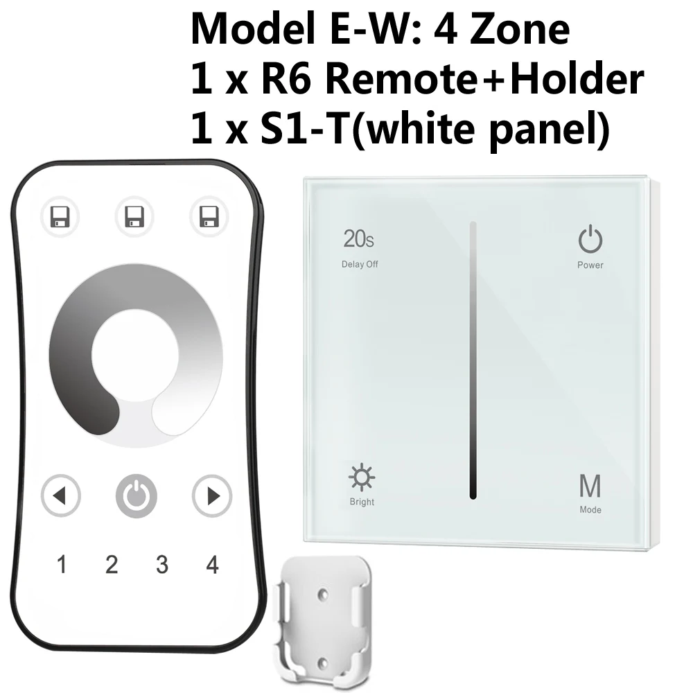 Model E White AC симистор светодиодный диммер 220V 230V 110V Беспроводной РЧ с регулируемой яркостью ручка переключателя с 2,4G пульт дистанционного управления для одного Цвет светодиодный лампы - Цвет: Model E White