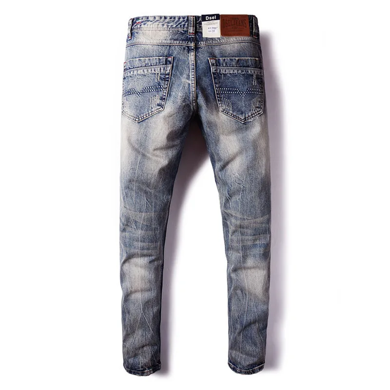 Новый Dsel бренд Для мужчин джинсы модные дизайнерские проблемных Рваные Straight Fit