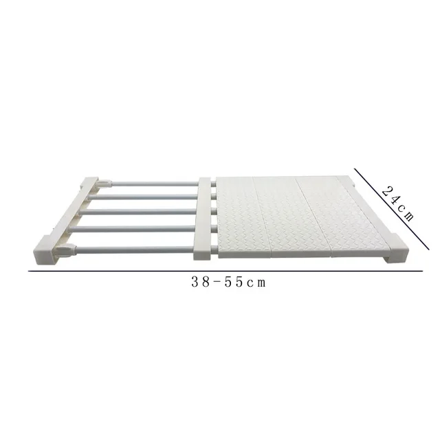 White 24x(38-55)cm Sqinans, регулируемый органайзер для шкафа, держатели для шкафа для ванной, кухонная полка для хранения, полка гардероба, настенная кухонная полка - Цвет: White 24x(38-55)cm