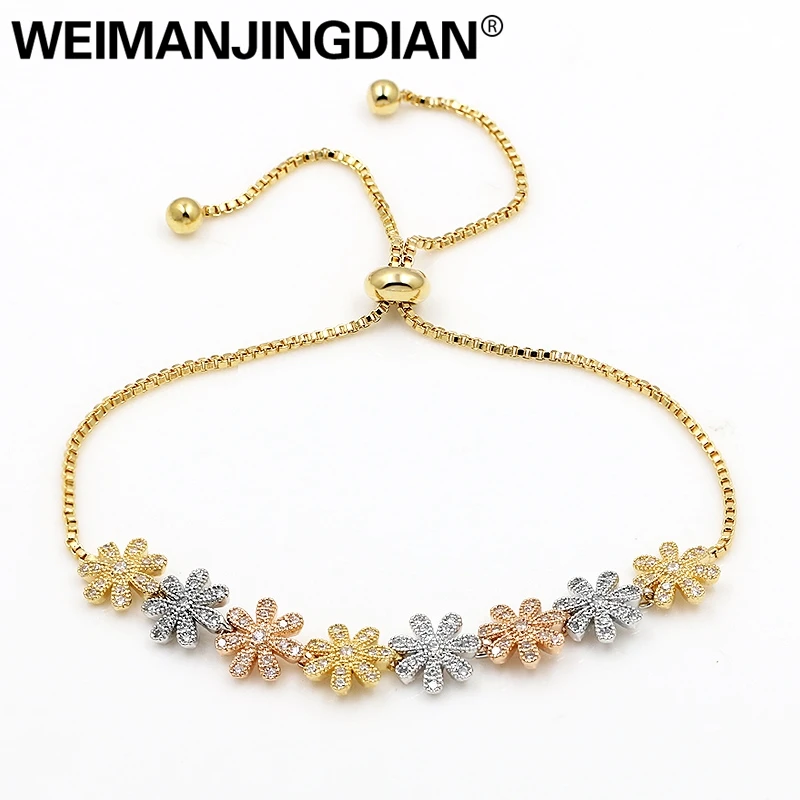 WEIMANJINGDIAN фирменные браслеты из микрозакрепки с фианитами и кристаллами в форме