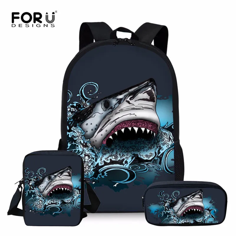 Z3906ECK FORUDESIGNS/детские школьные сумки, набор для девочек и мальчиков, Акула, дельфины, школьный рюкзак для детей, рюкзак для начальной школы, детский портфель, Mochila - Цвет: Z3906ECK