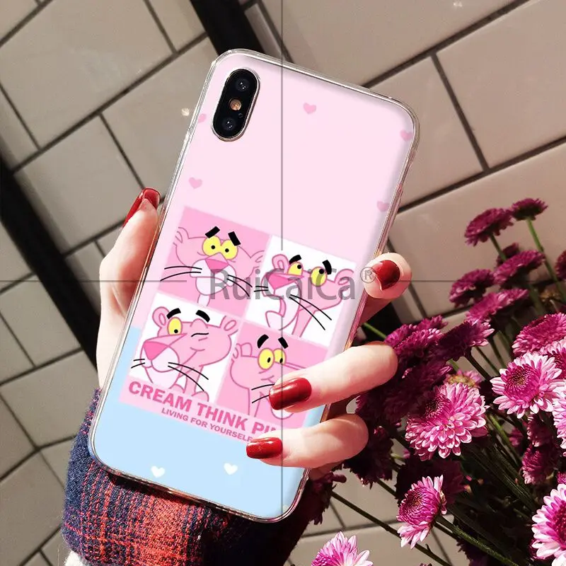 Ruicaica Розовая пантера чехол для телефона Apple iPhone 8 7 6 6S Plus X XS MAX 5 5S SE XR мобильного |