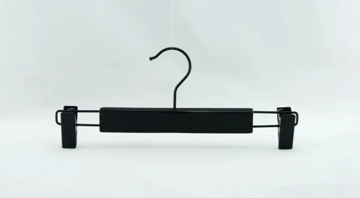 Вешалка Деревянная Hangerlink черная 33 см с зажимами для нижней части вешалка брюк (20