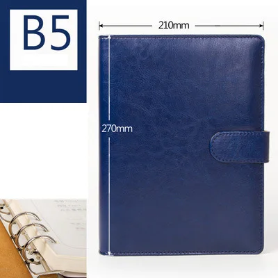 B5 Blue Милый A5 B5 спиральный блокнот 6 колец планировщик Органайзер личный дорожный дневник журнал бизнес Пряжка записная книжка канцелярские принадлежности - Цвет: B5 Blue