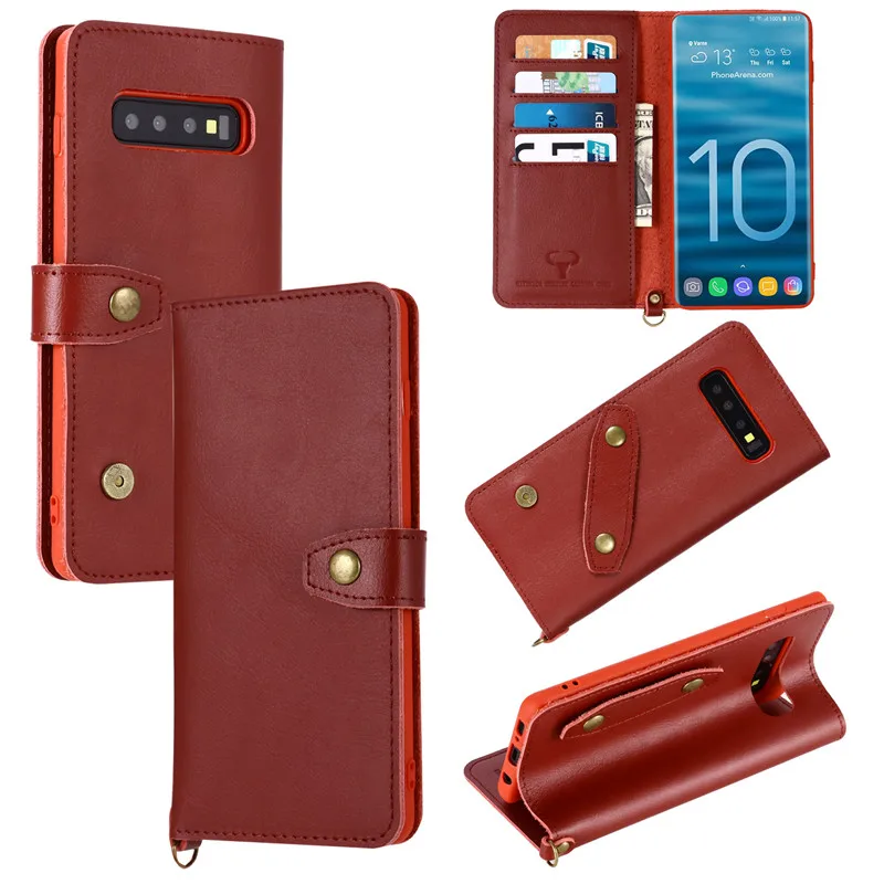 Кожаный чехол-книжка для samsung galaxy S9 S10 plus S10E G973 G970 G975 G960 G965 | Мобильные телефоны и