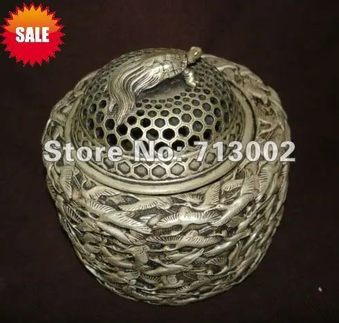 Винтажное китайское тибетское серебро 100 кранов курильница | Дом и сад