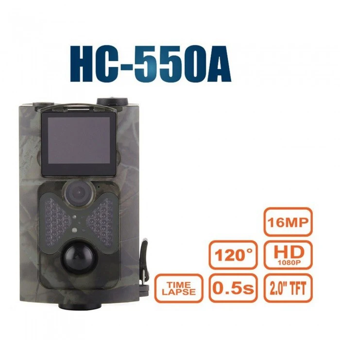 Фотоловушка HC550A скаутская охотничья камера HC 550A HD 1080P 16 МП 120 широкий угол обзора
