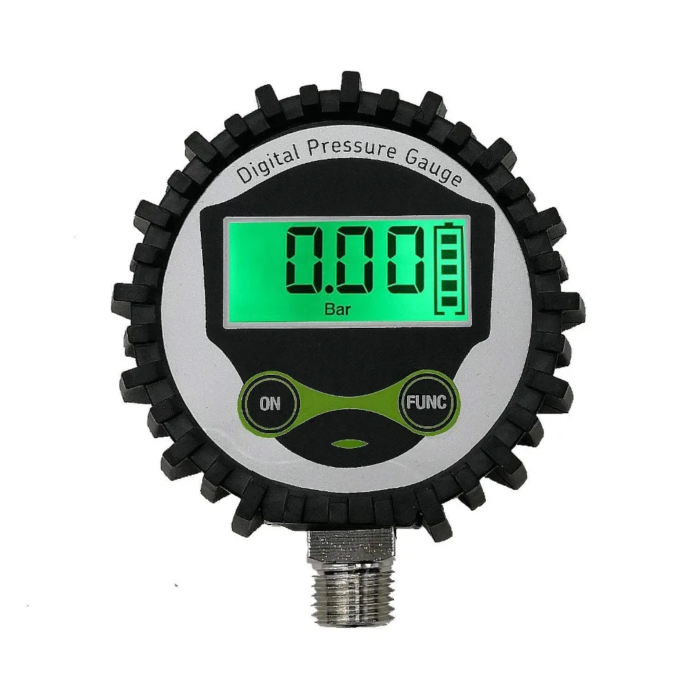 Цифровой манометр с нижним разъемом NPT 1/4 дюйма и резиновой защитой 0-60 psi точность