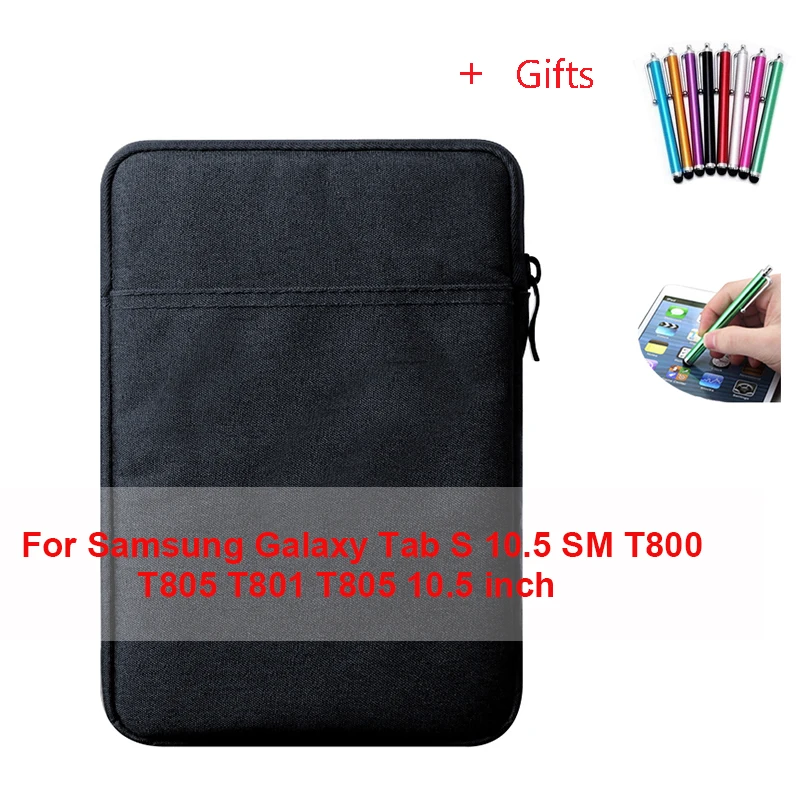 For Samsung T800 Чехол для планшета с рукавом для Samsung Galaxy Tab A A6 10,1 S 10,5 SM T580 SM-T580 T585C SM T800 T805 чехол из закаленного стекла+ ручка - Цвет: For Samsung T800