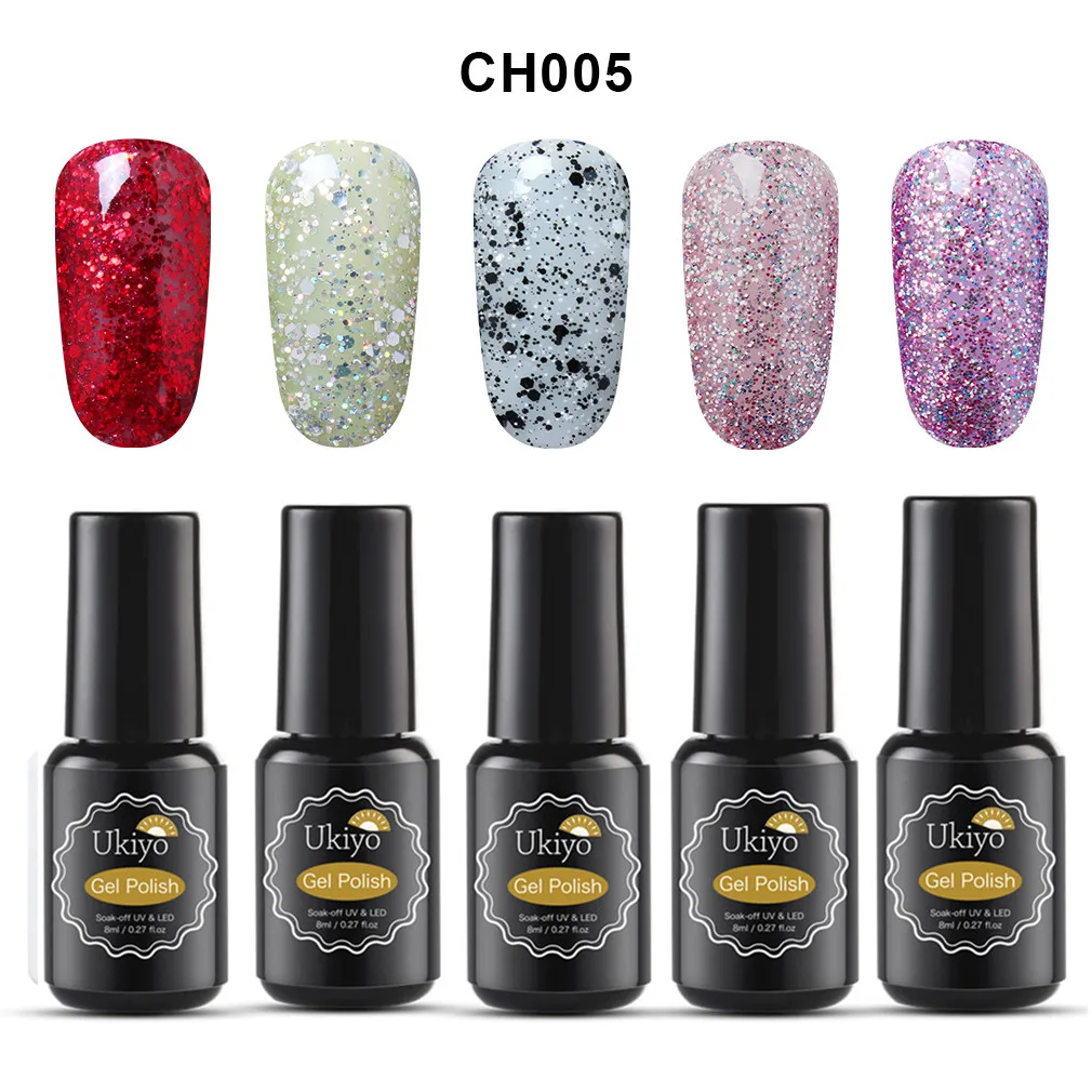 CH005 Ukiyo 5 шт./лот Soak Off лак для ногтей чистый цвет Гибридный гель лак для ногтей, маникюр Дизайн Полупостоянный маникюрные трафареты лак - Цвет: CH005