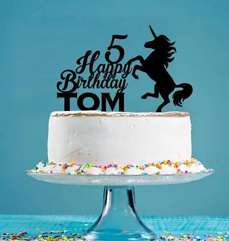 Пользовательское имя акриловый Единорог счастливый первый фотографический