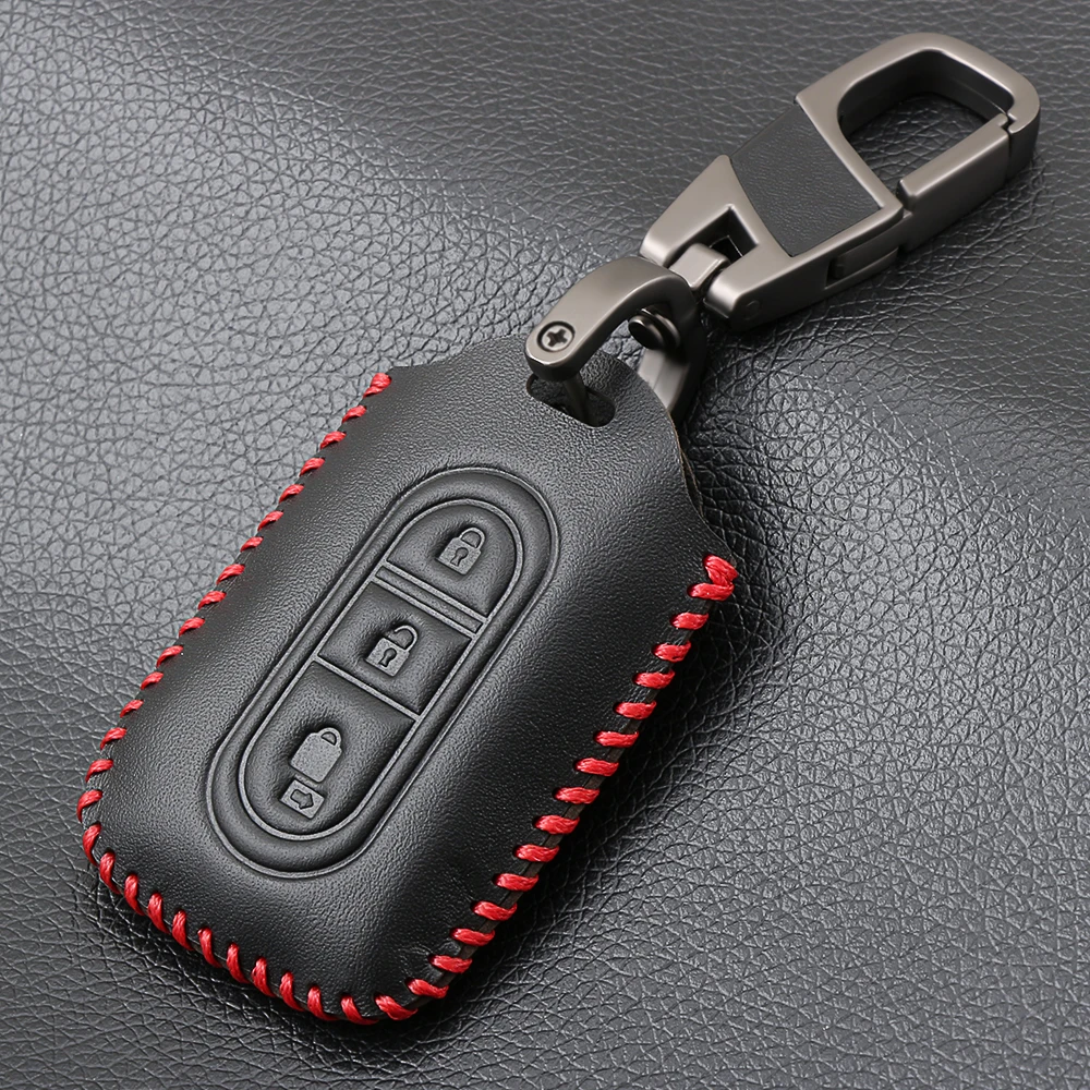 3 кнопки Fob оболочка Автомобильный ключ супер качество кожаный чехол для Nissan Tiida