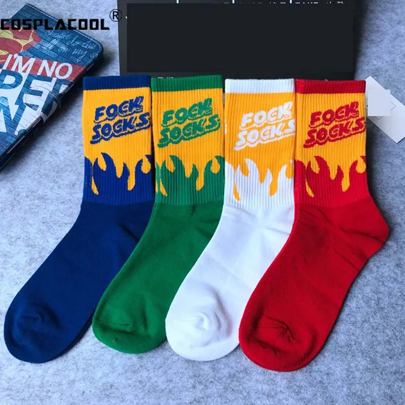 Уличные носки Harajuku в стиле хип хоп с надписью Happy Calcetines Hombre Divertidos забавные