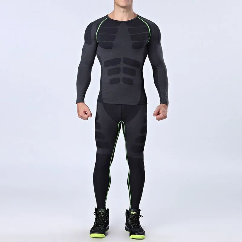 Compression спортивный костюм Фитнес Tight Бег футболка леггинсы Для мужчин спортивная Demix черный тренажерный зал спортивный костюм тайтсы мужские фитнес костюм спортивный костюм мужской компрессионная одежда