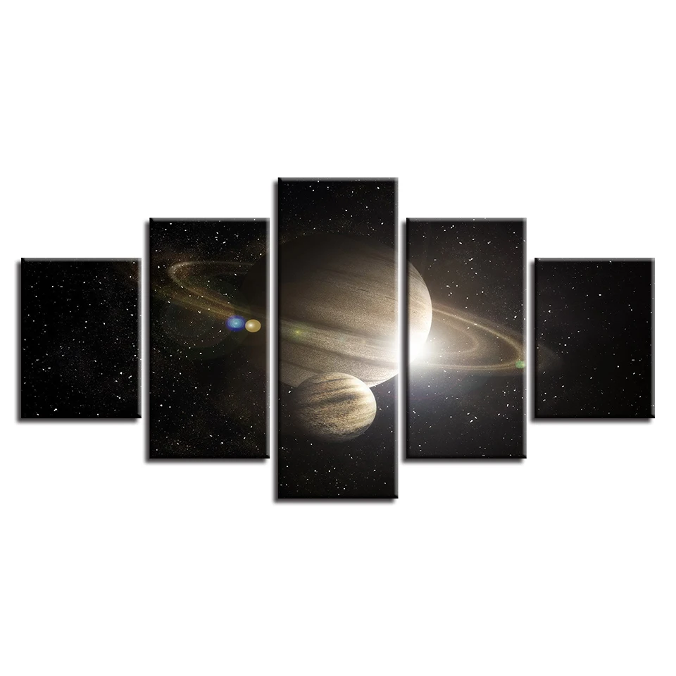 Модные Винтажные украшения для дома 5 панелей Galaxy Framework картины маслом на холсте