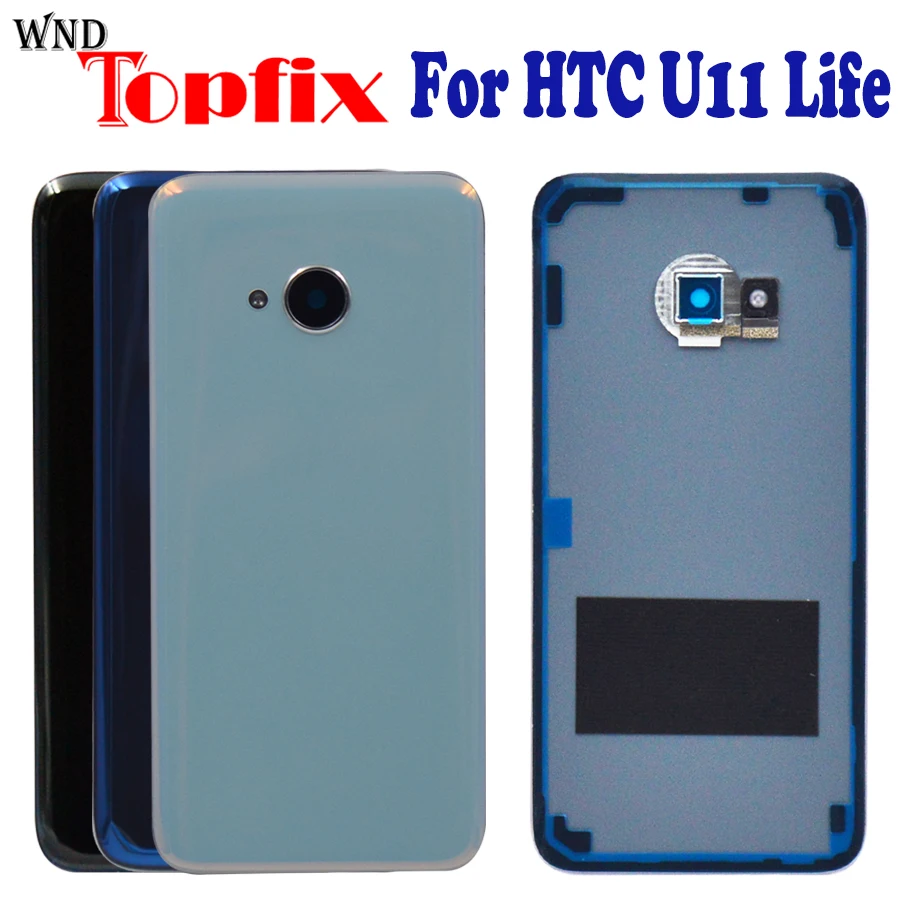 Для htc U11 life задняя крышка корпуса батареи с объективом камеры задний стеклянный чехол Замена для htc U11 lite задняя крышка корпуса