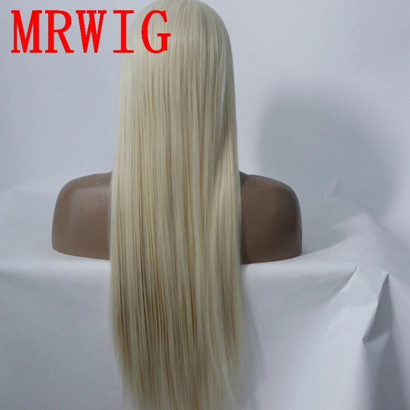 MRWIG длинные straight26in#613 средняя часть синтетического термостойкого волокна прозрачного кружева синтетического волокна передний парик шнурка