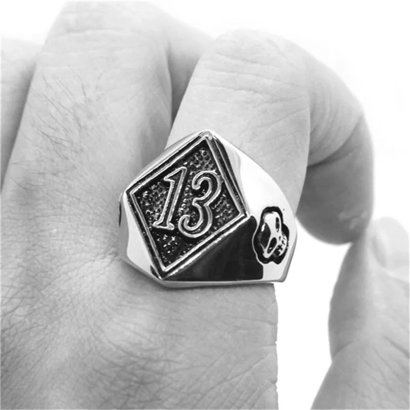 Rany &amp Roy новинка кольцо с черепом № 13 из нержавеющей стали 316L модная Байкерская