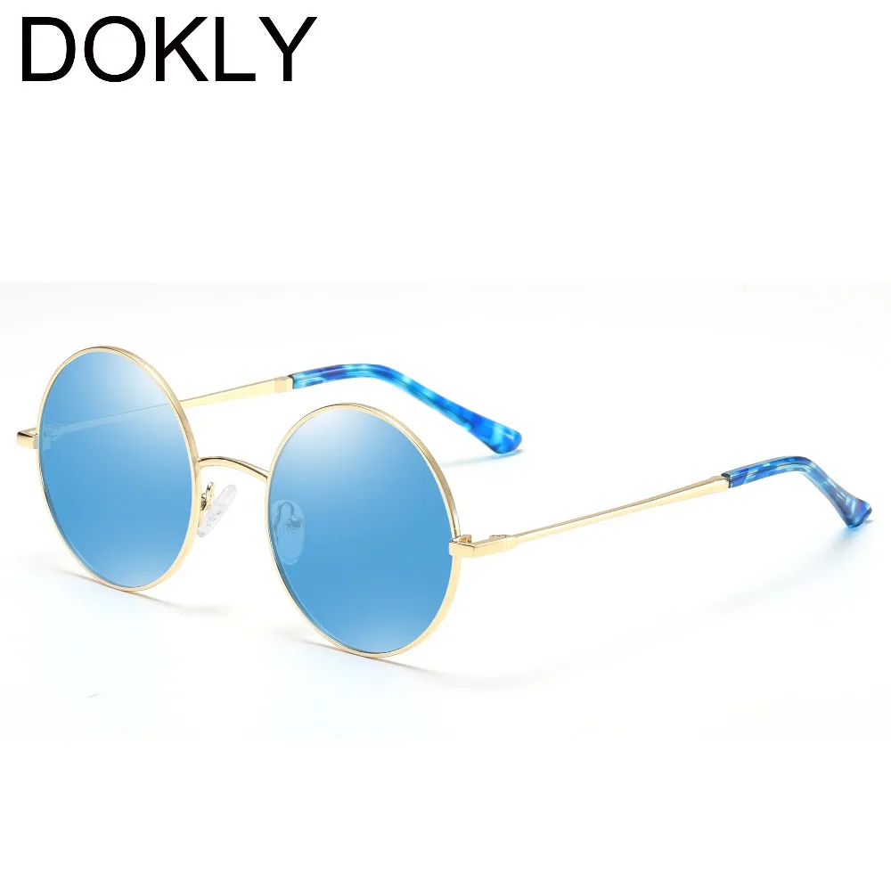 

DOKLY Новые поляризованные женские круглые солнцезащитные очки синие конфетные цвета яркие милые женские очки UV400