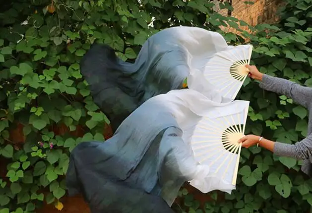 Оптовая продажа веер для танца живота из натурального шелка Фата китайских