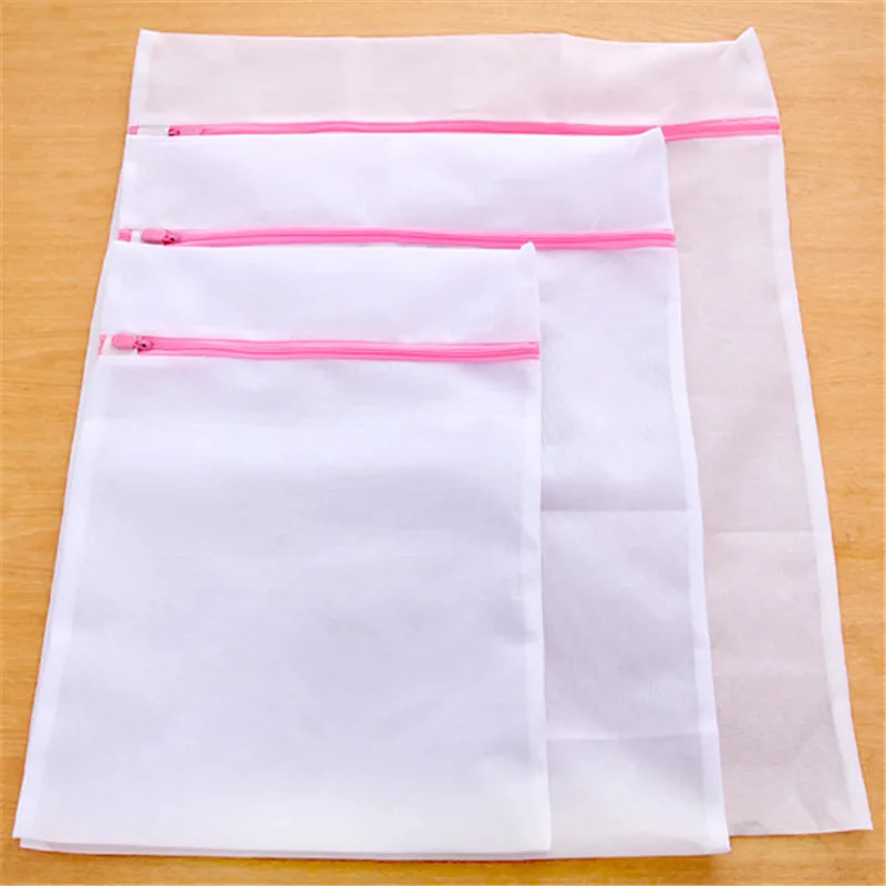 

3pcs/set Mesh Laundry Washing Bags Basket Zippered Dirty Clothes Bra Underwear Drawstring Household Cleaning Tools Accessories