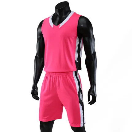 SL3055 pink Новая женская мужская баскетбольная майка с карманами, командный тренировочный костюм, спортивный комплект одежды, дышащая баскетбольная майка, комплект униформы на заказ - Цвет: SL3055 pink
