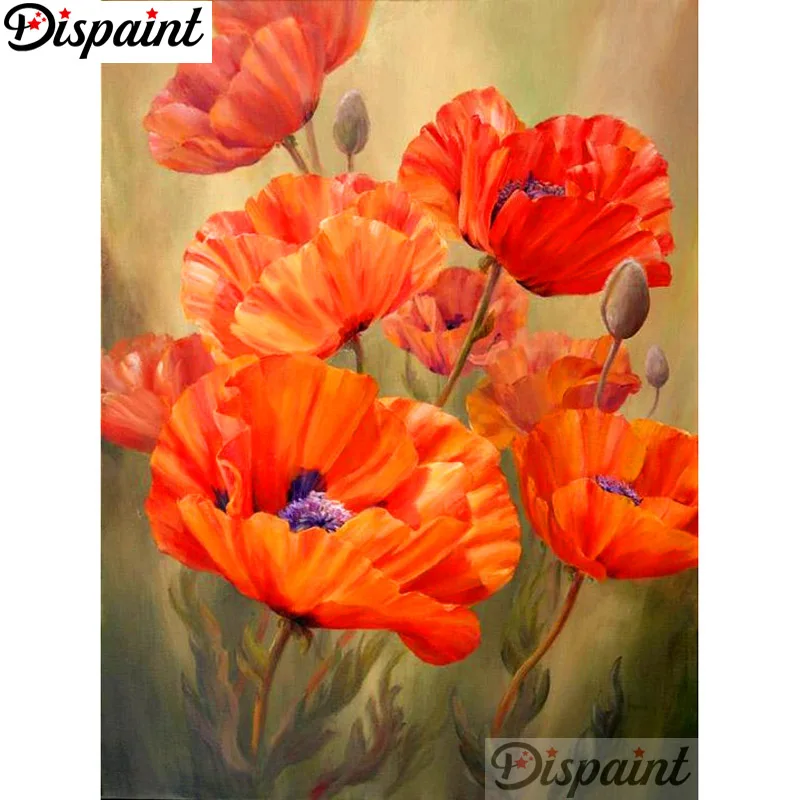 

Dispaint Full Square/Round Drill 5D DIY Diamond Painting "Orange flower" Embroidery Cross Stitch 3D Home Decor A11173