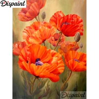 dispaint full squareround drill 5d diy diamond painting orange flower embroidery cross stitch 3d home decor a11173