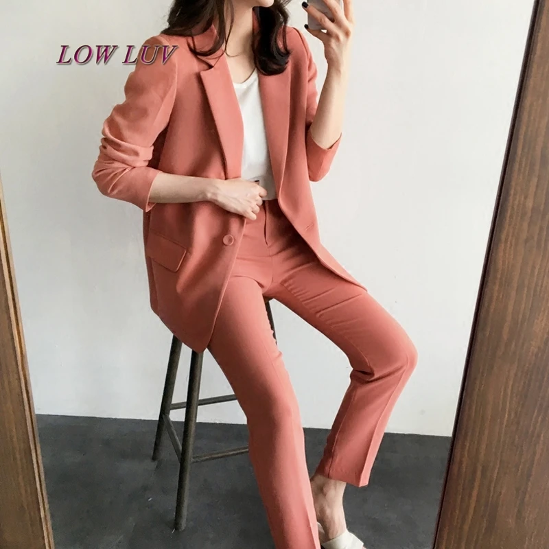 Брючные костюмы женские повседневные офисные деловые комплекты официальной