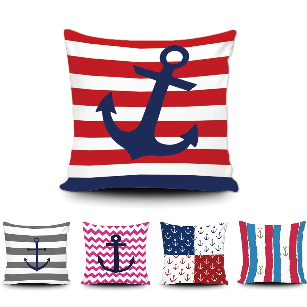 Винтажная Декоративная Наволочка на руль якорь зигзаг полосатая хлопковая