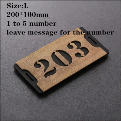 Size L 200X100mm 3 номера номер дома деревянный Ретро стиль как акриловый номер двери пользовательские двери плиты квартиры отель - Цвет: Size L 200X100mm