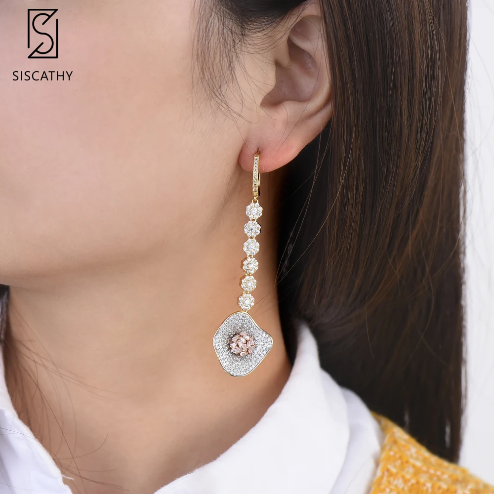 21*81 мм Мода Для женщин Jewelry африканские серьги цветок Форма кубический