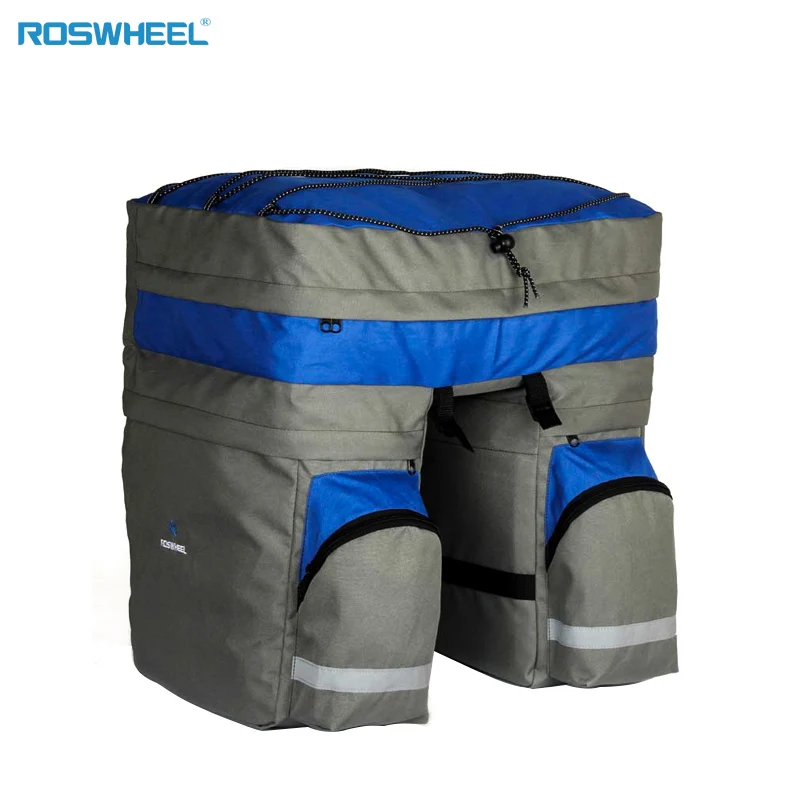 Синий ROSWHEEL велосипедная сумка для велосипеда 60 л задняя стойка для багажника для велосипеда багаж задняя двойная сумка для велосипеда велосипедное седло для хранения дождевик - Цвет: Синий