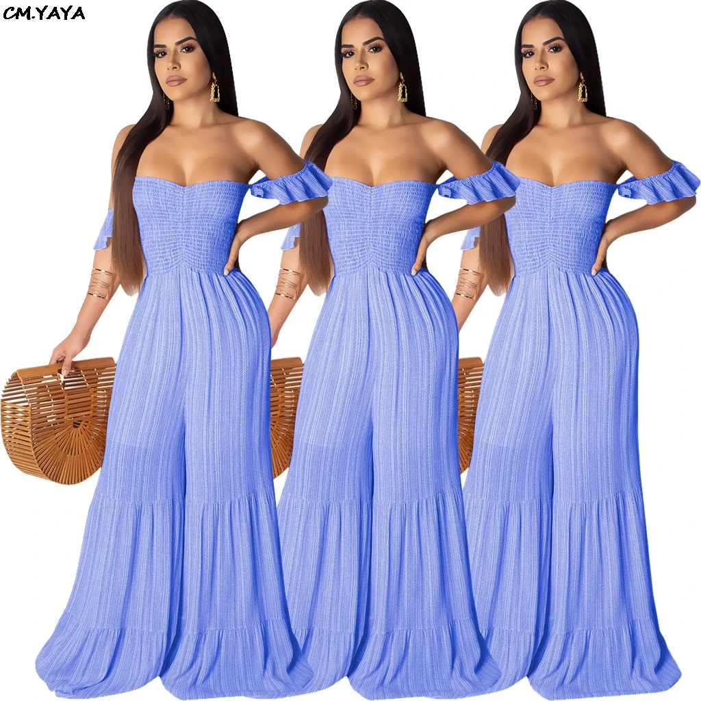 Женский пляжный комбинезон с открытыми плечами сексуальный Свободный коротким