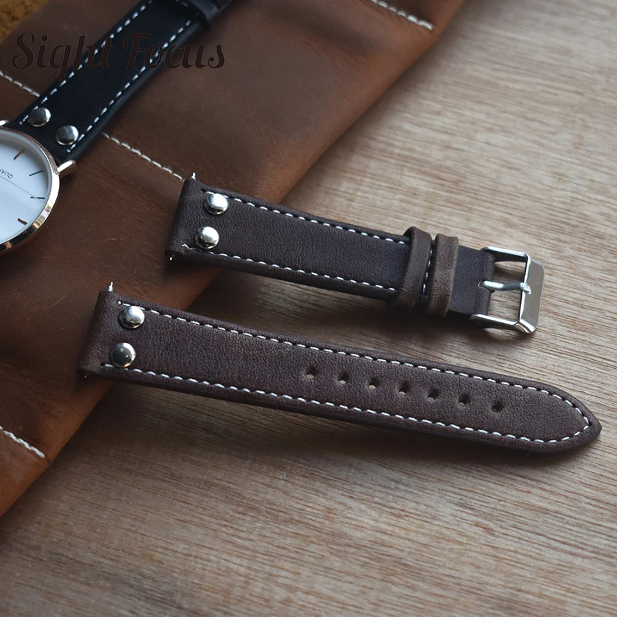 Кожаный ремешок для часов Stowa Pilot Strap Flieger Classic Series Chrono/Sport/Verus часы серии заклепки 18