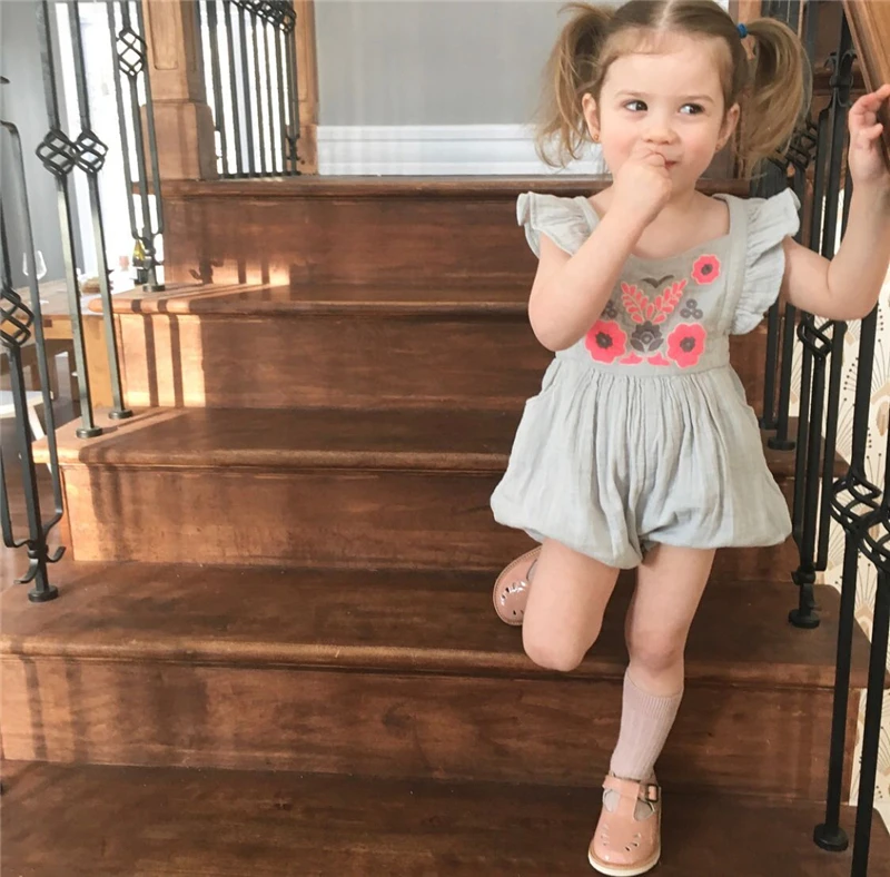 Летнее Боди без рукавов для маленьких девочек комбинезон новорожденных боди с