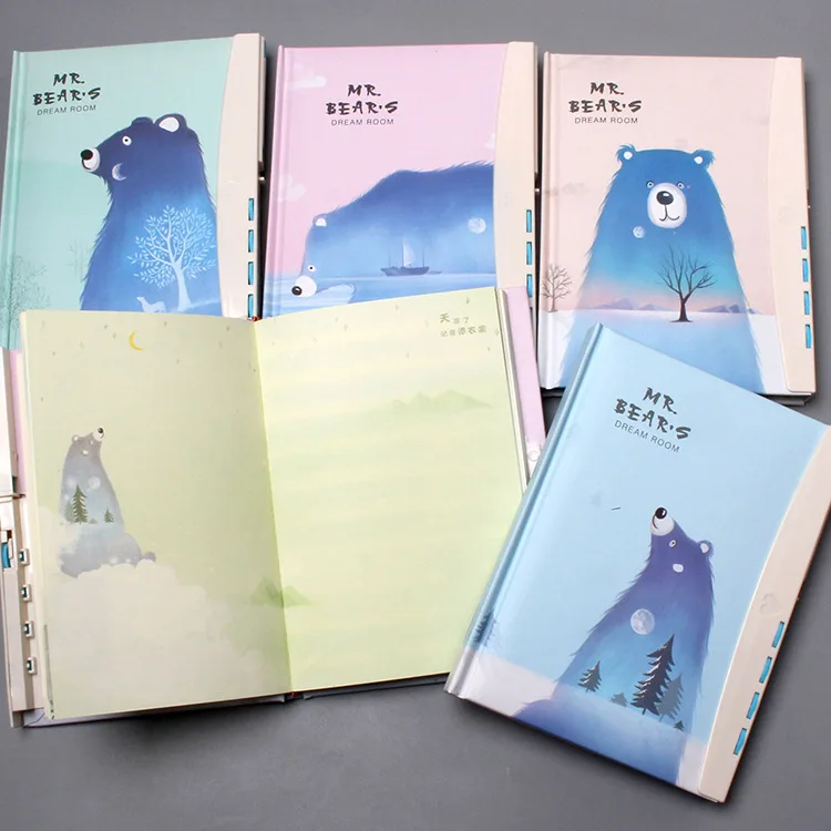D 1PC Креативный блокнот бумажный планировщик Bullet Journal Agenda школьный дневник с замком мультфильм Персик сердце записная книжка календарь путешественников - Color: D 1PC