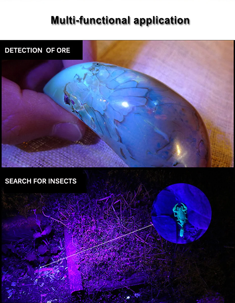 УФ светодиодный светильник-вспышка, черный светильник, 51 светодиодный s 395nm, Ультрафиолетовый фонарь светильник, детектор мочи для собак, домашних животных, пятен и клопов, 3 x AA