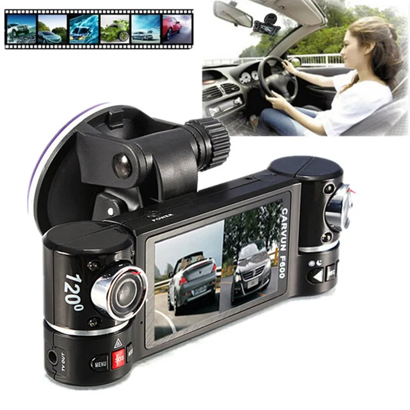 2 7 ''HD 1080P Автомобильный видеорегистратор с двумя объективами GPS регистратор