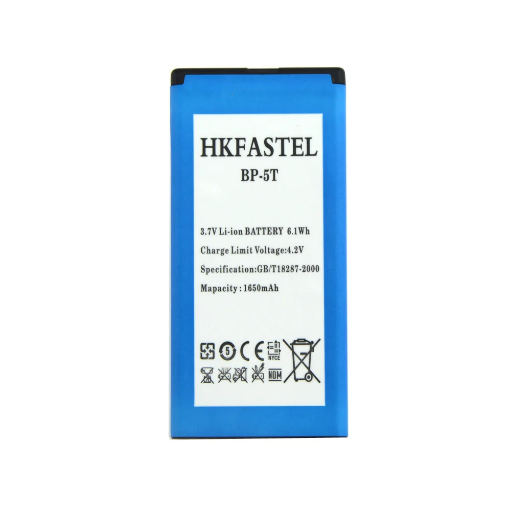 Новинка литий-ионный аккумулятор HKFASTEL BP-5T 5T для Nokia Lumia 820 825 1650 мАч - купить по