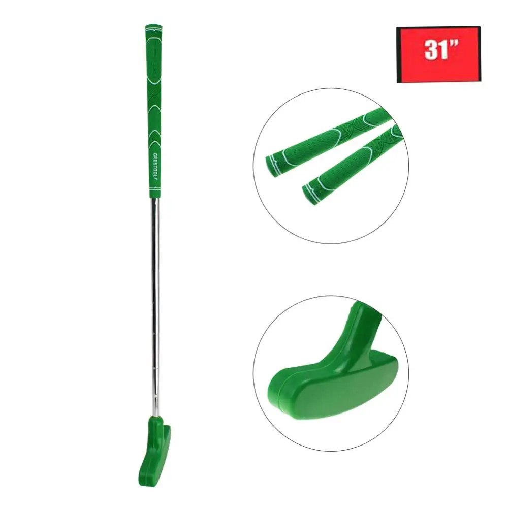 Crest golf мужчины и женщины мини-Клюшки для гольфа сталь для гольф-клубов с резиновой головкой и стальным валом клюшки de golf - Цвет: 31 inches green