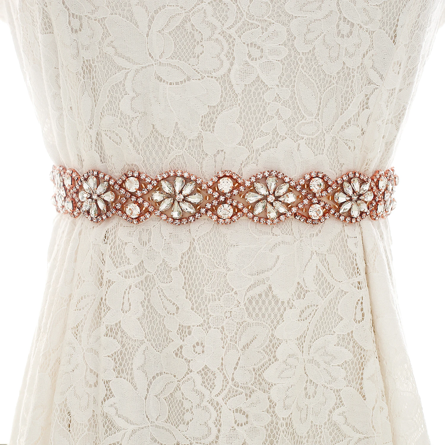 

Handmade Pearls Wedding Belt Rose Gold Rhinestones Belt Crystal Bridal Belt For Bridal Dresses J194RG