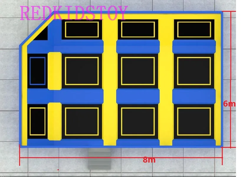 Гимнастический батут 8x6x2 5 м для взрослых и детей|Батуты| |