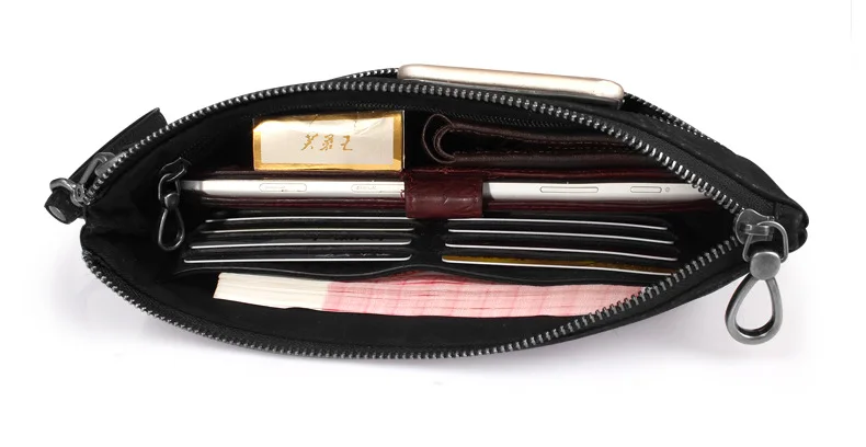 Top Quality Genuine Leaether Men's Clutch Purses and Cowhide Leather Man Wallet Bank Credit Card Holder Case Coin Phone | Багаж и